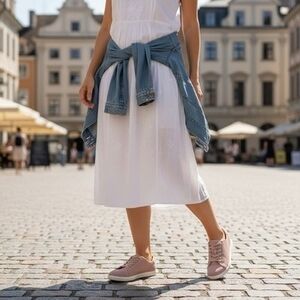 Vionic Sunny Brinley Blush Pink Suede Lace-Up Comfort Shoes Women Size 11 EXC